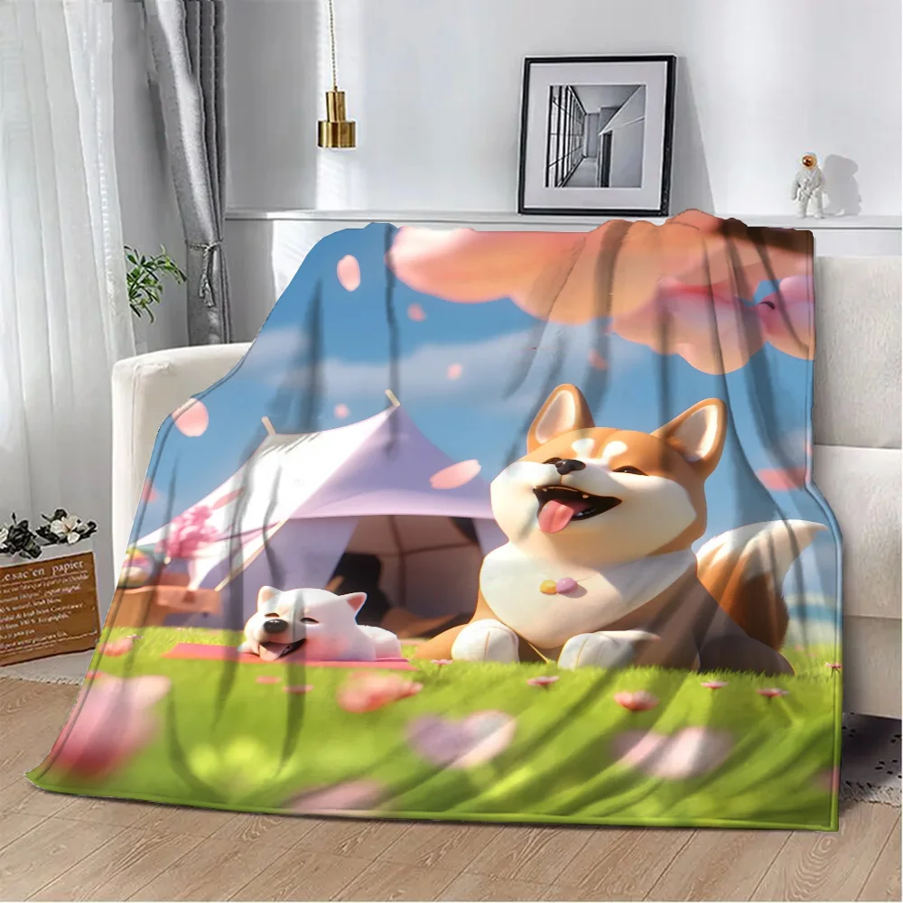 Bed Throw Blankets Sofa Decoration The Beloved Shiba Inu Summer Blanket King Size Luxury Blankets and Throws Home Interior Nap &