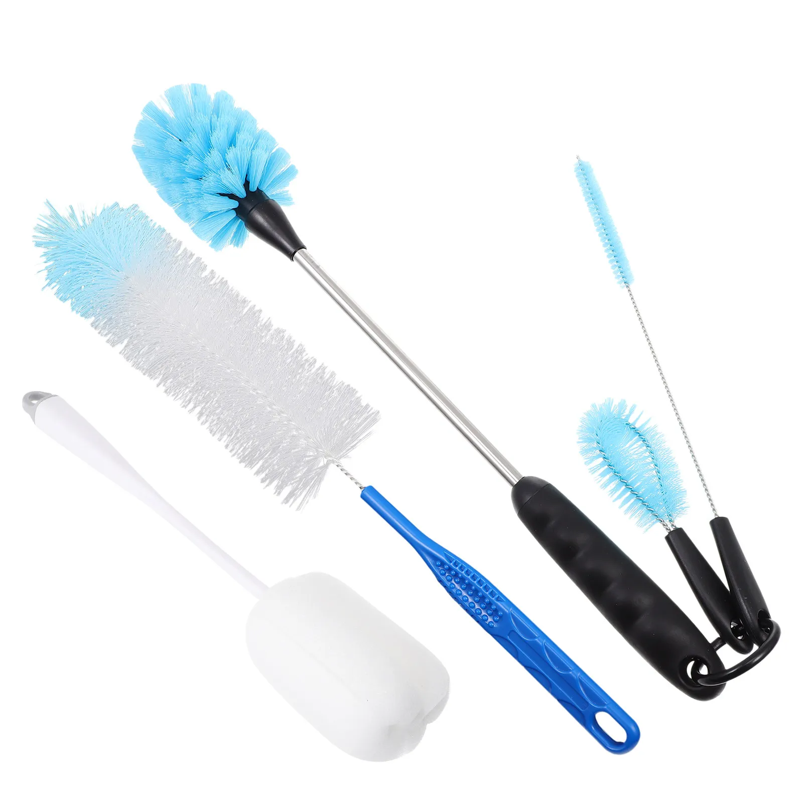 4Pcs Bottle Cleaning Brush Set with Extra-Long Handle & Soft Bristles for Water Bottles, Cups, and Delicate Containers