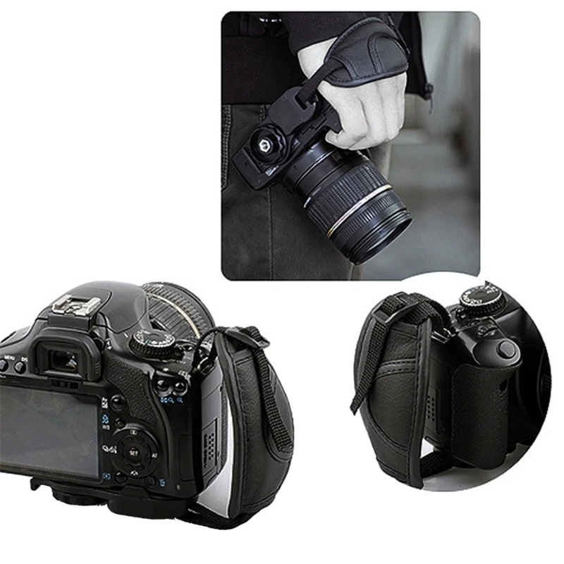 DXAB Soft Hand Grip Adjustable Leather Wrist Strap for DSLR and Mirrorless Cameras