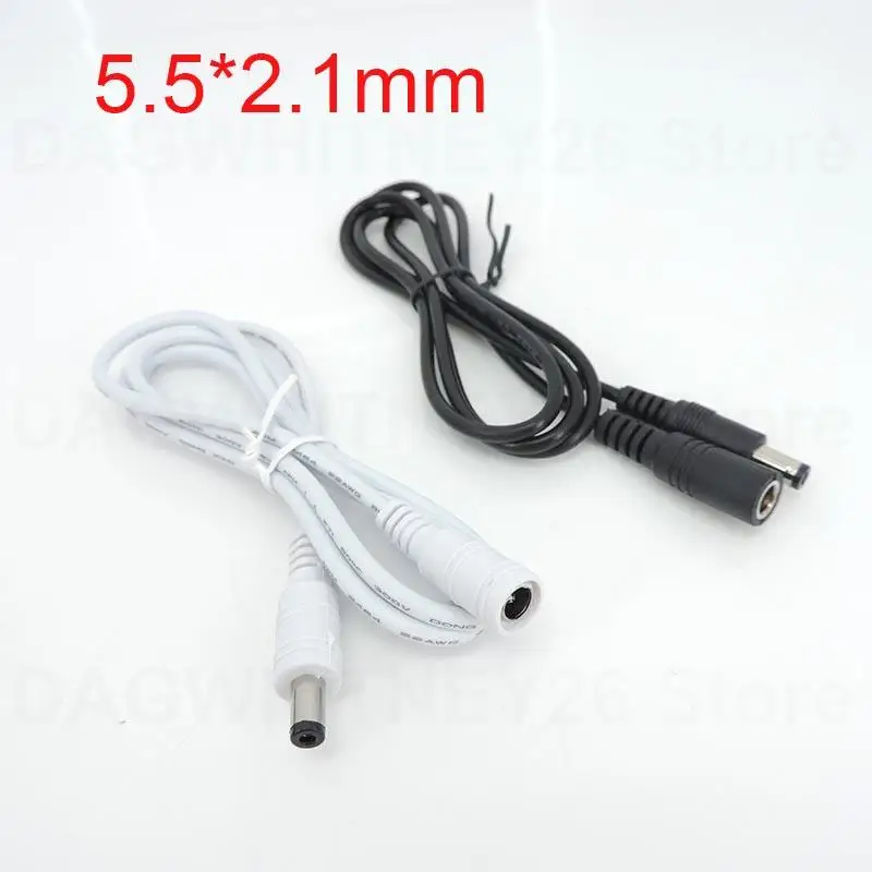 1m Female to Male Plug 12V DC Power supply Cable Extension Cord Adapter 5.5mmx2.1mm For Strip Light white black u