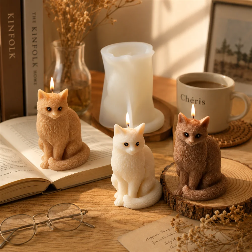 Molde de silicona 3D de gato p - Soap Making Additives reseña y precio
