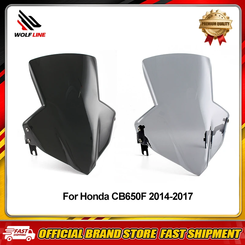 WOLFLINE Windshield Windscreen for Honda CB650F 2014-2017 CB650 F Motorcycle Front Windscreen Wind Deflector
