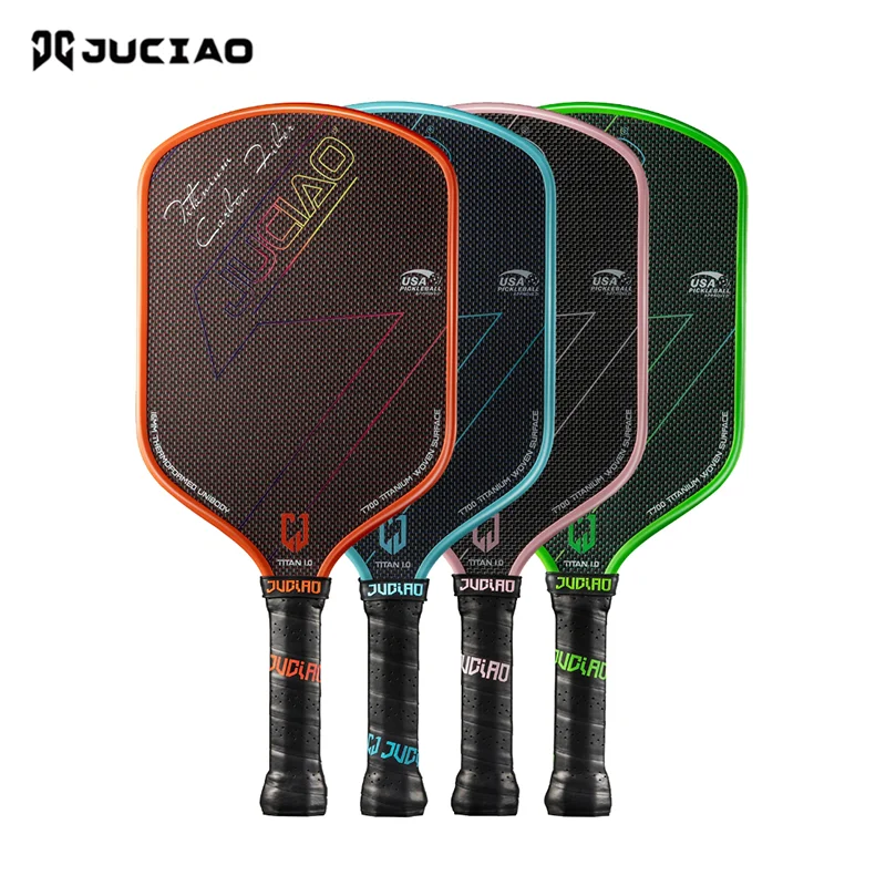 

JUCIAO T-Titanium Pickleball Paddle Carbon Fiber Pickleballs For Spin And Control Foam Injected Edges Thermoformed Pickleball