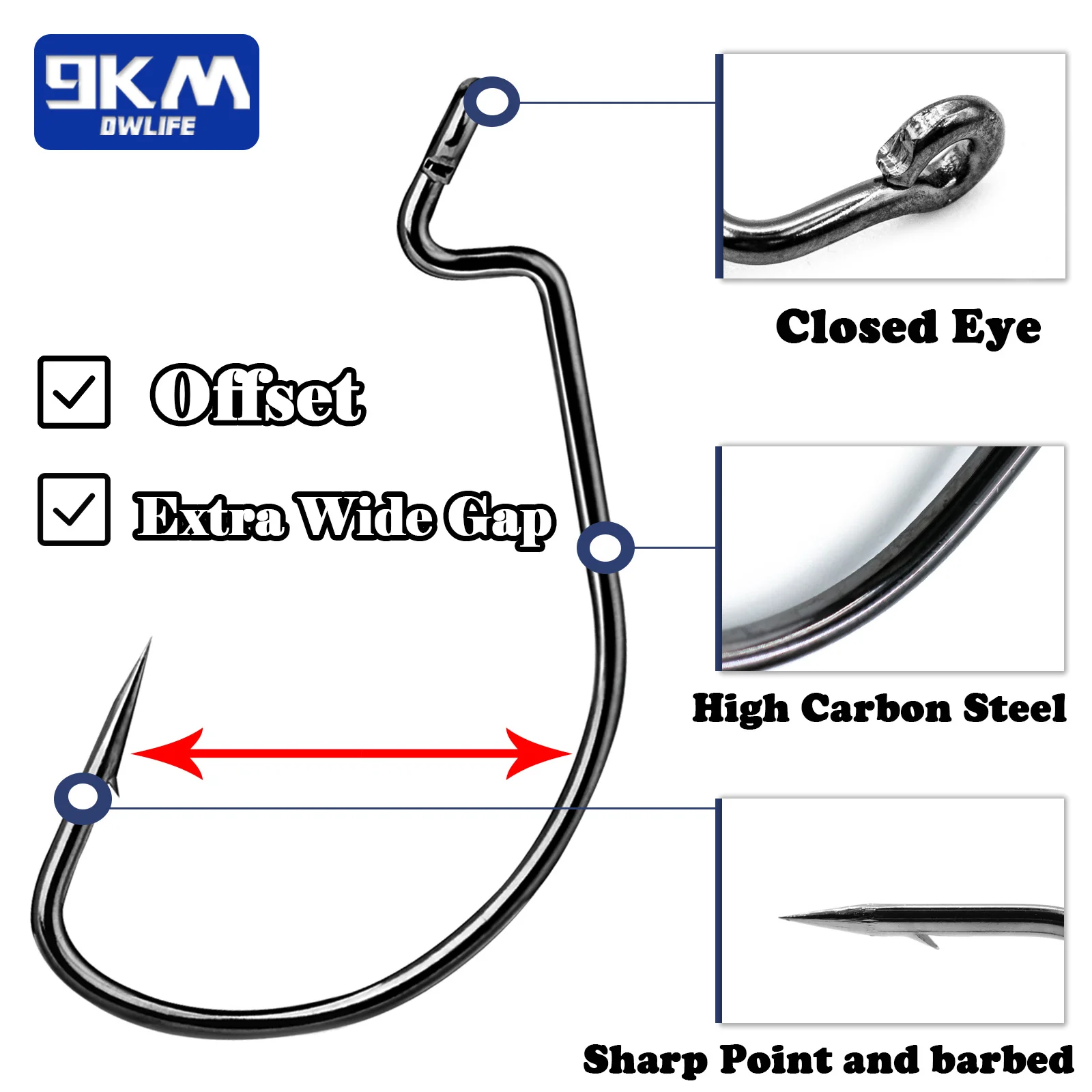 Wide Gap Offset Worm Fishing Hooks Jig Carp Fishing Softjerk Texas Rig  Hooks Soft Worm Lure EWG Hooks Accessories Sea Freshwater - AliExpress 18