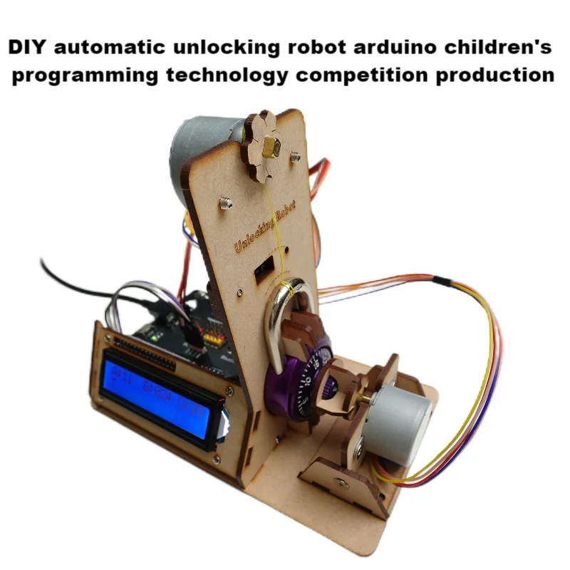 روبوت فتح تلقائي مع شاشة LCD محرك متدرج روبوت DIY Kit لمشروع رمز الروبوت القابل للبرمجة Arduino مفتوح المصدر