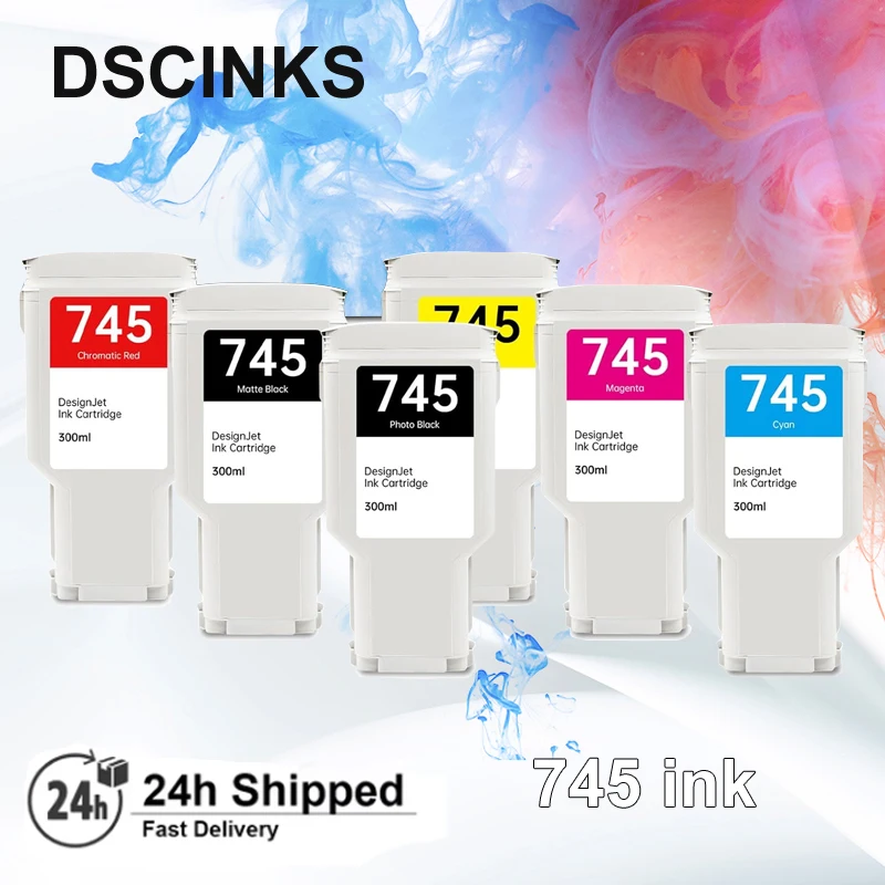 300ML For HP 745 Ink Cartridge Compatible For DesignJet Z2600 Z5600 Postscript Printer with pigment ink