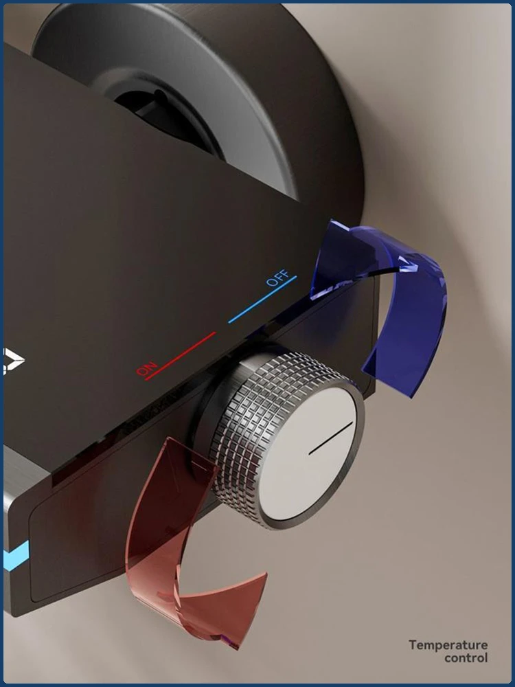 Piano Key 4 Function Water Outlet Rainlfall Shower System Bathroom Wall Mounted Intelligent Digital Display Shower Faucet Set