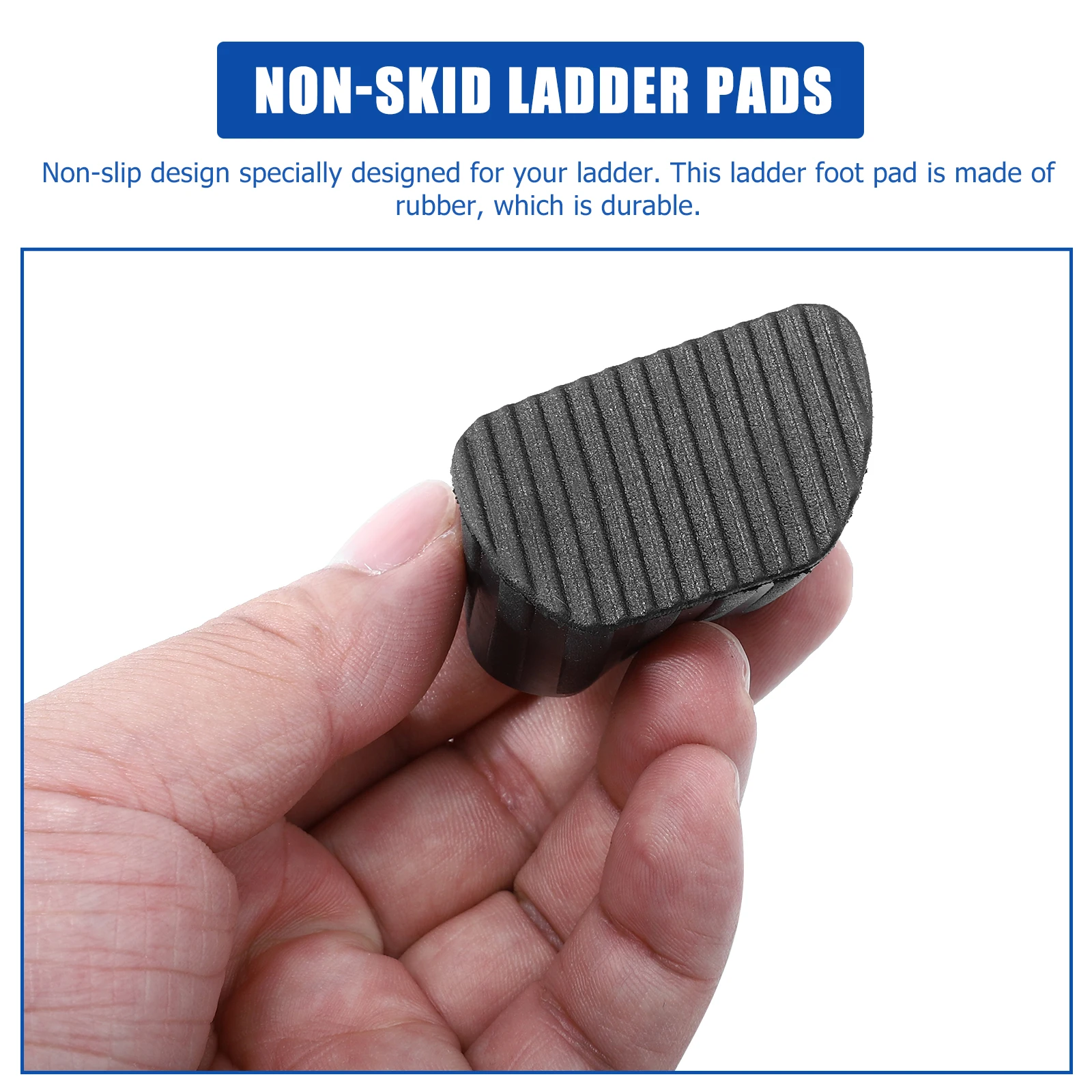 

4 Pcs Non-slip Ladder Feet Covers 25x43 Black Rubber Foot Pads for Telescopic Multifunctional Ladders Protect Floors Durable