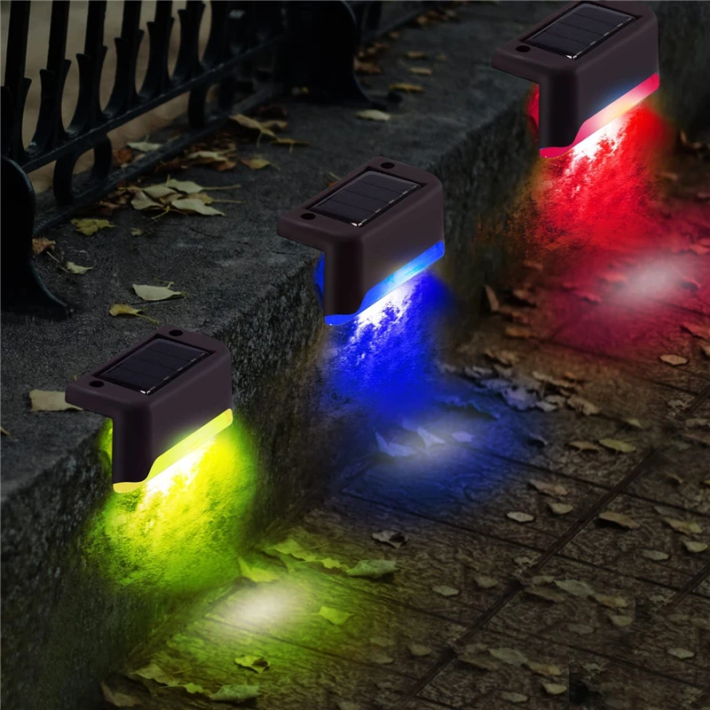 4-32 Pack Outdoor LED Solar Step Lamp Path Trap Tuinverlichting IP65 Waterdichte Balkon Licht Decoratie voor Patio Hek Licht