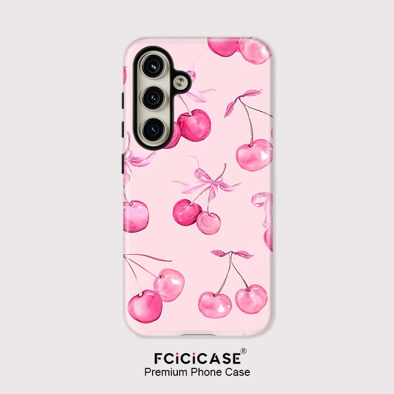 

Чехол для телефона Fcicicase Cherry Pattern для Samsung Galaxy A26 A16 A36 A56 A 56 5G, мягкий силиконовый акриловый двухслойный матовый чехол