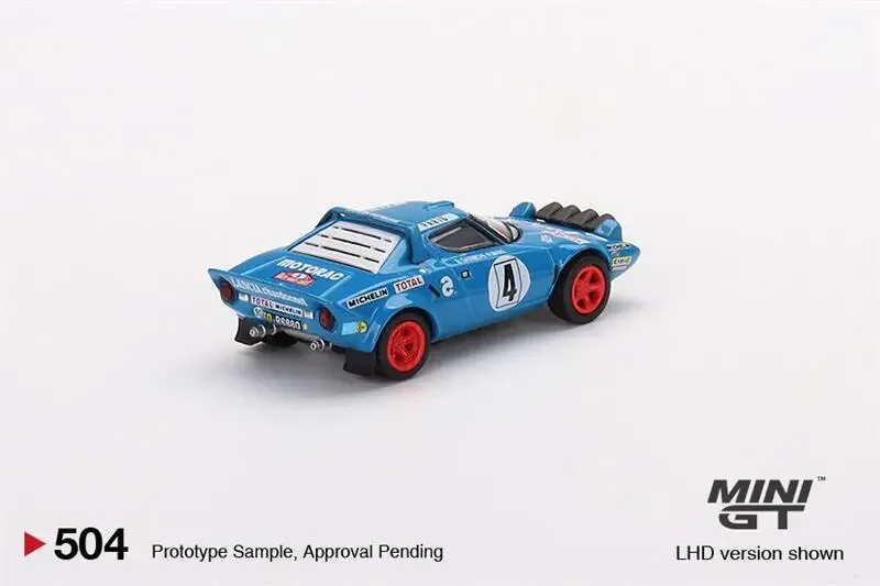 MINI GT 1:64 Lancia Stratos HF 1979 Rally MonteCarlo Winner #4 Blue LHD Model Car