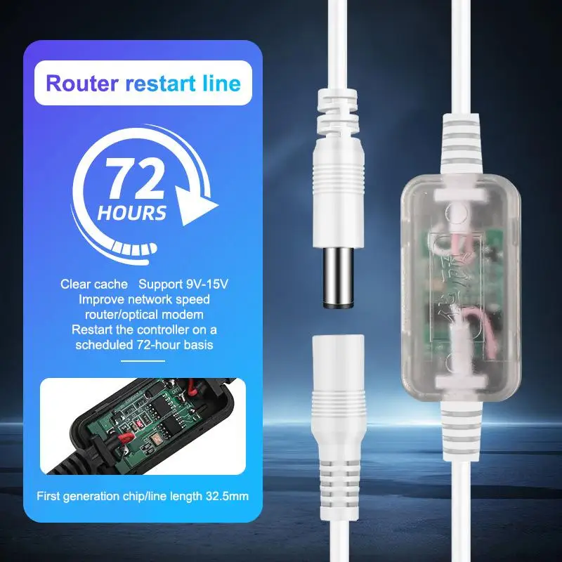 Automatic Router Modem Restart Power Cable 24 72 Hours Auto Cycle Fast Reboot For Home Office Stable Network Operation