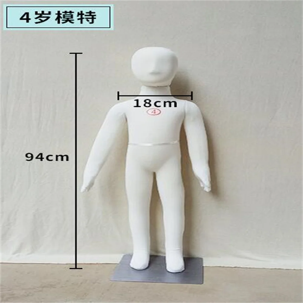 Baby Full Child Hand Mannequins, Soft Body Display, Can Bend with Cotton Fabric, Flexible Cloth, Iron Base, E046, 1-4Years