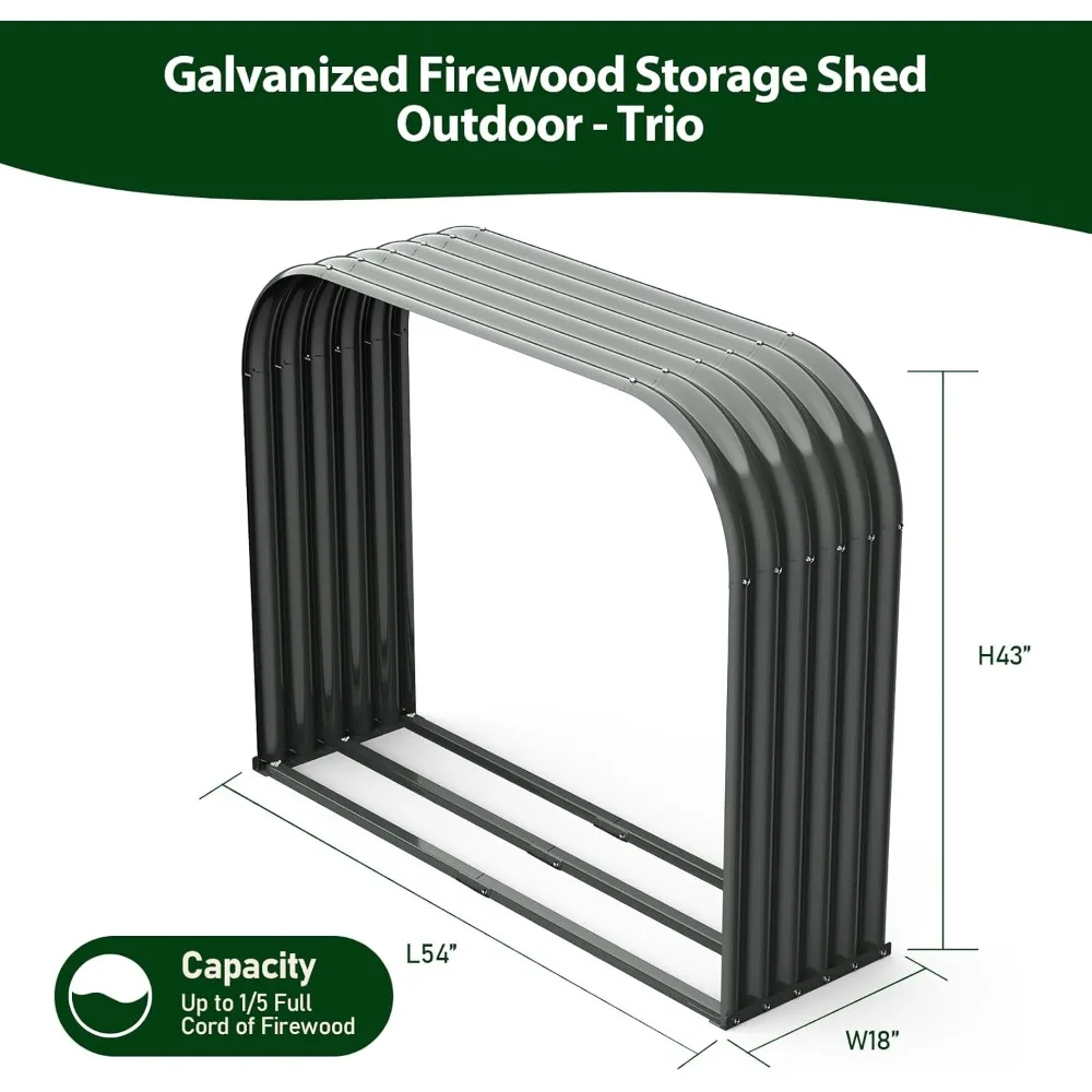 Galvanized Steel Storage Rack para lenha ao ar livre, Lumber Storage Stand, Metal ondulado Log Rack, Heavy Duty