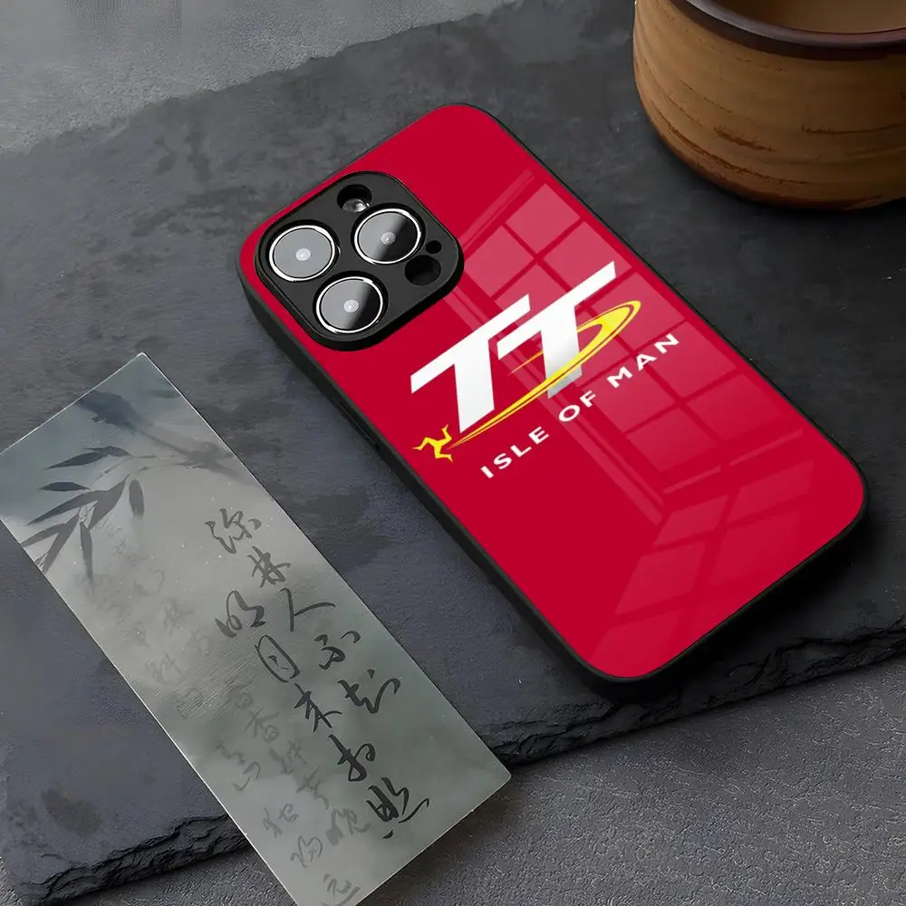 TT Isle of Man Racing Phone Case Tempered Glass For iPhone 14 15 16 13 12 11 Pro XS Max Plus Mini X XR 8 SE2020 Coque