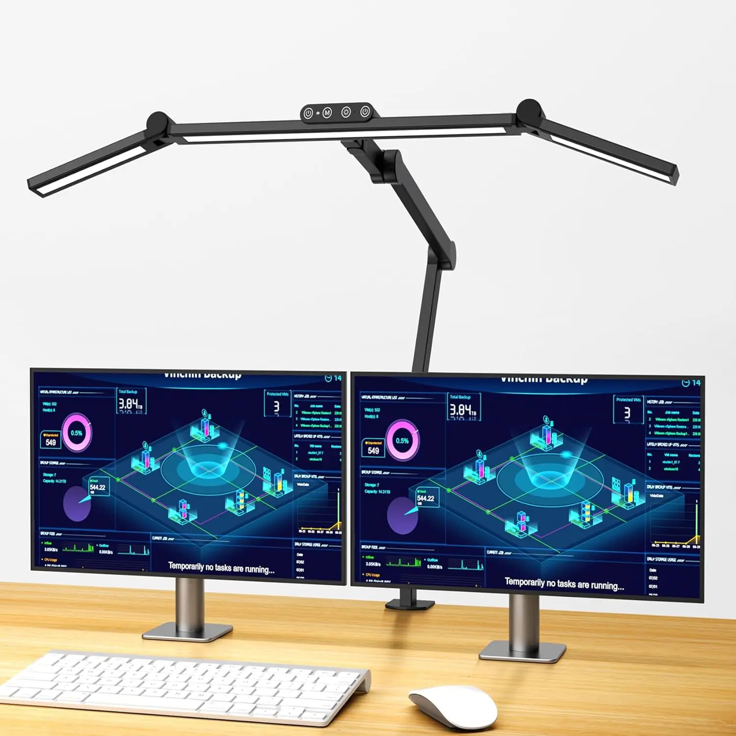 led Desk Lamp with Clamp, 24W Ultra Bright Architect LED Table Lamp for Home Office with Atmosphere Lighting, Automatic Dimming