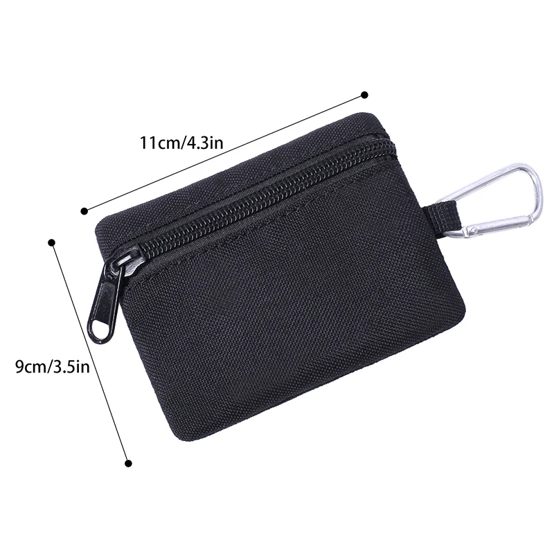 Carteira tática multifuncional com mosquetão, EDC Molle Pouch, Zipper Pack, Travel Belt Bag, Coin Purse, 1Pc