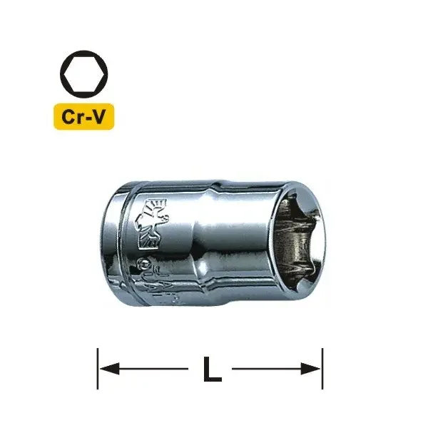 BESTIR Taiwan Made 6.3mm 1/4' DR. 6PT Inch Size Socket Wrench 5/32' 3/16' 7/32' 1/4' 9/32' 5/16' 11/32' 3/8' 7/16' 1/2' Car Tool