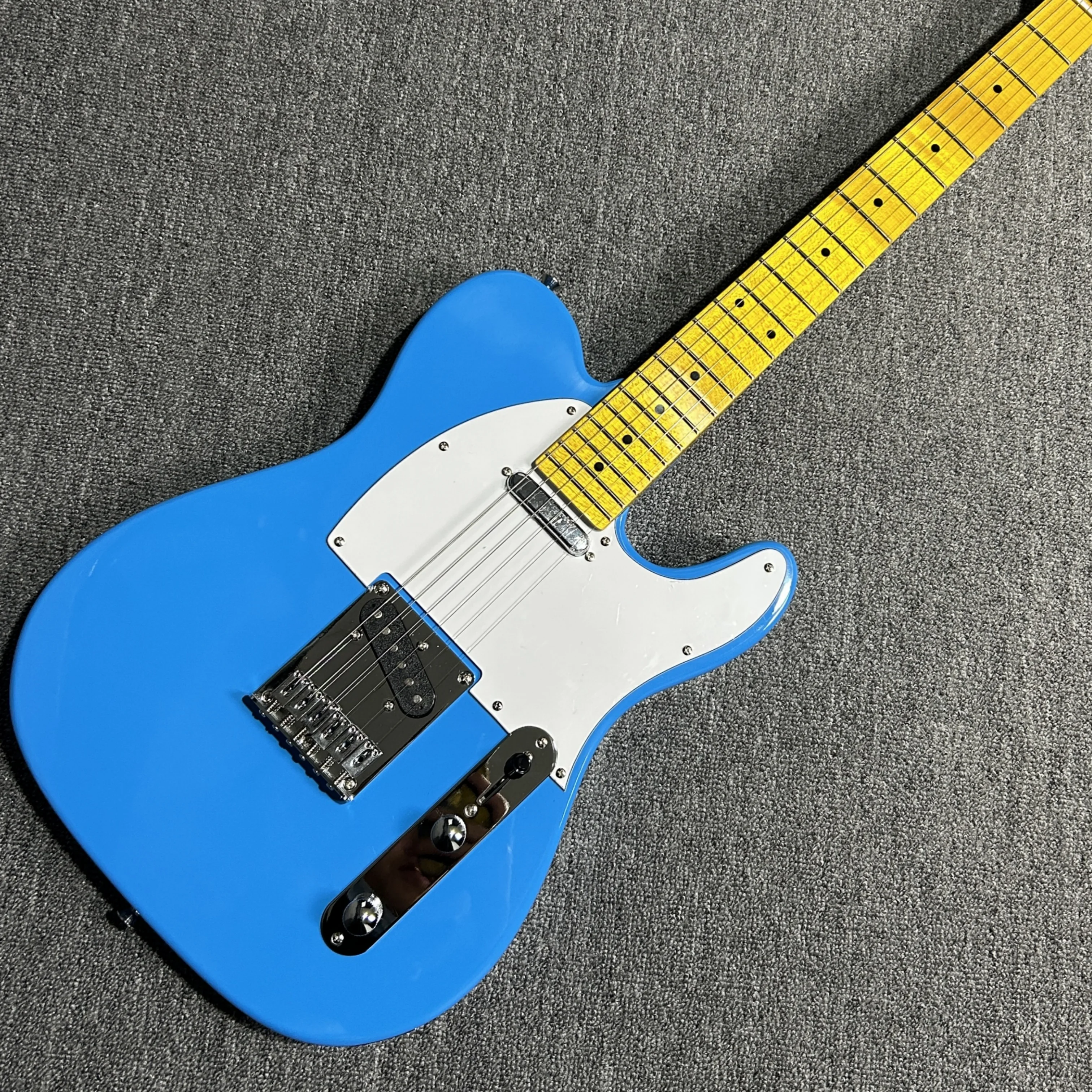 Work Fine Feel Comfortable Sound Super Great Blue Tele Electric Guitar Maple Fingerboard Mahogany Guitar Body Musical Performe