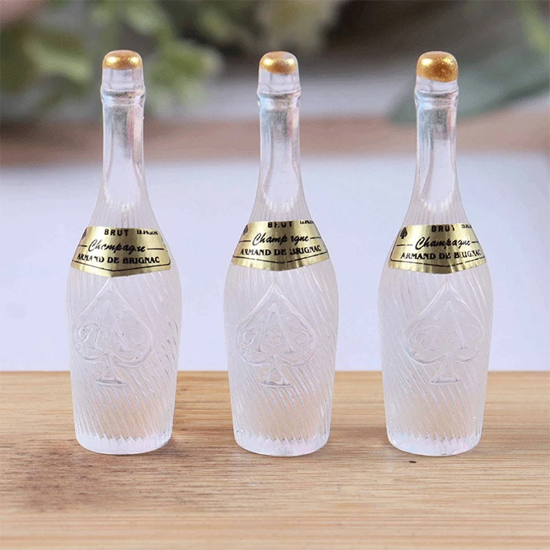 10Pcs Dollhouse Miniature Simulation Small Wine Bottle Model DIY Accessories Fridge Magnet Night Light Parking Sign Ornaments