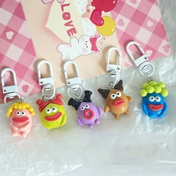 PVC Key Chains Ring Funny Sausage Big Mouth Monster Cartoon Doll Pendant Key Ring Backpack Charms Car Decoration Bag Accessories