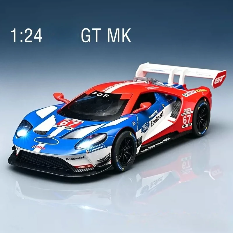 

Модель гоночного автомобиля 1:24 GT-MK II LM GTE из сплава, литая под давлением, со светом и звуком, игрушка для детей, подарок