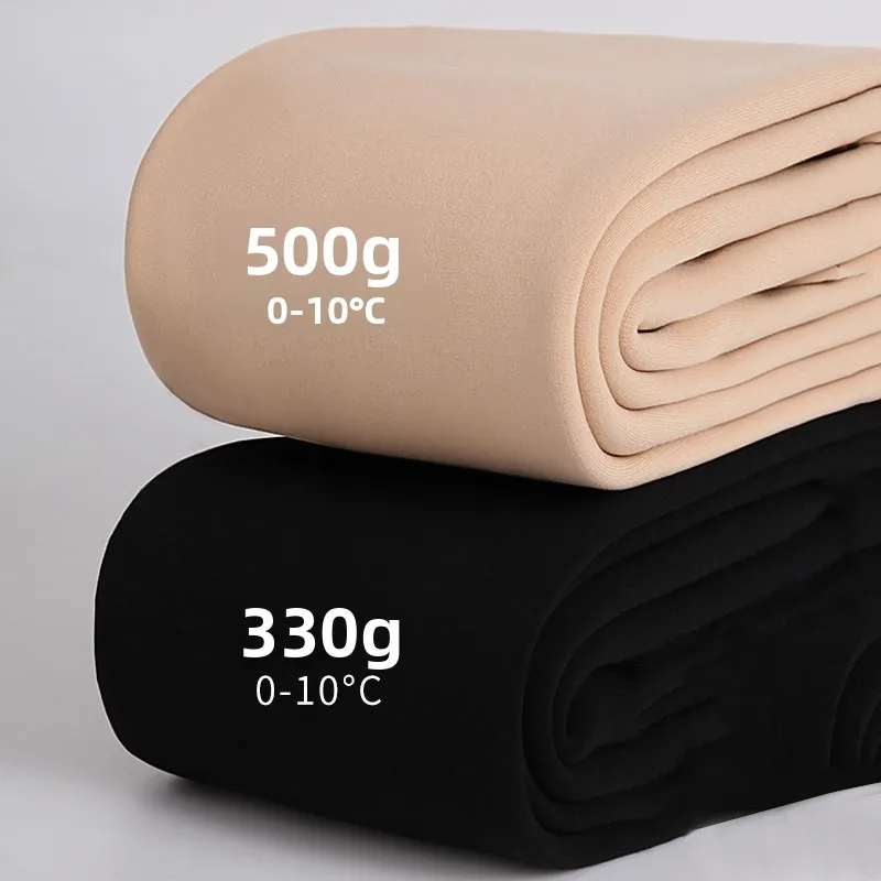 Women's Fleece Lined Thickened Leggings Autumn Winter Outdoor Wear Small Size Bare Leg Warmth Cotton Trousers 150cm Black