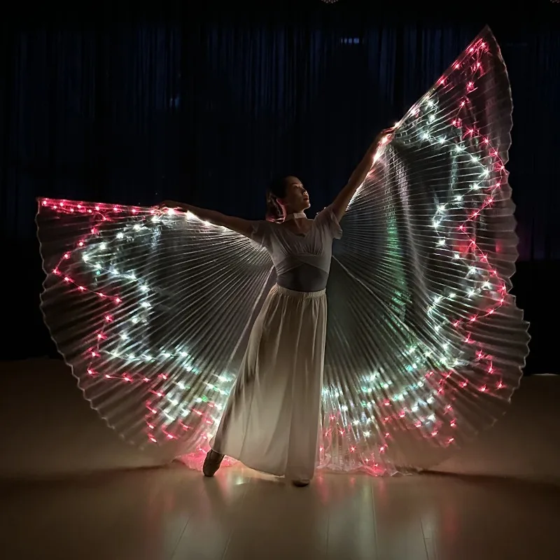 New LED Colorful Wings Adult LED ISIS Wings Belly Dance Professional Accessories Belly Dance Equipment Butterfly Wings