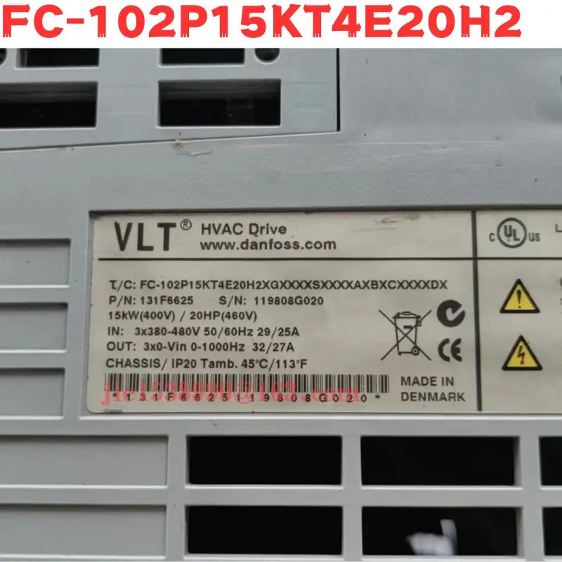 Used Frequency converter FC-102P15KT4E20H2  Normal Function Tested OK
