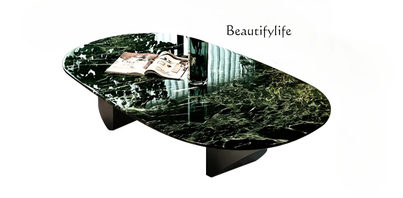 

Italian Natural Luxury Stone Minimalist Tea Table Rectangular Tea Table Light Luxury Natural Marble Tea Table