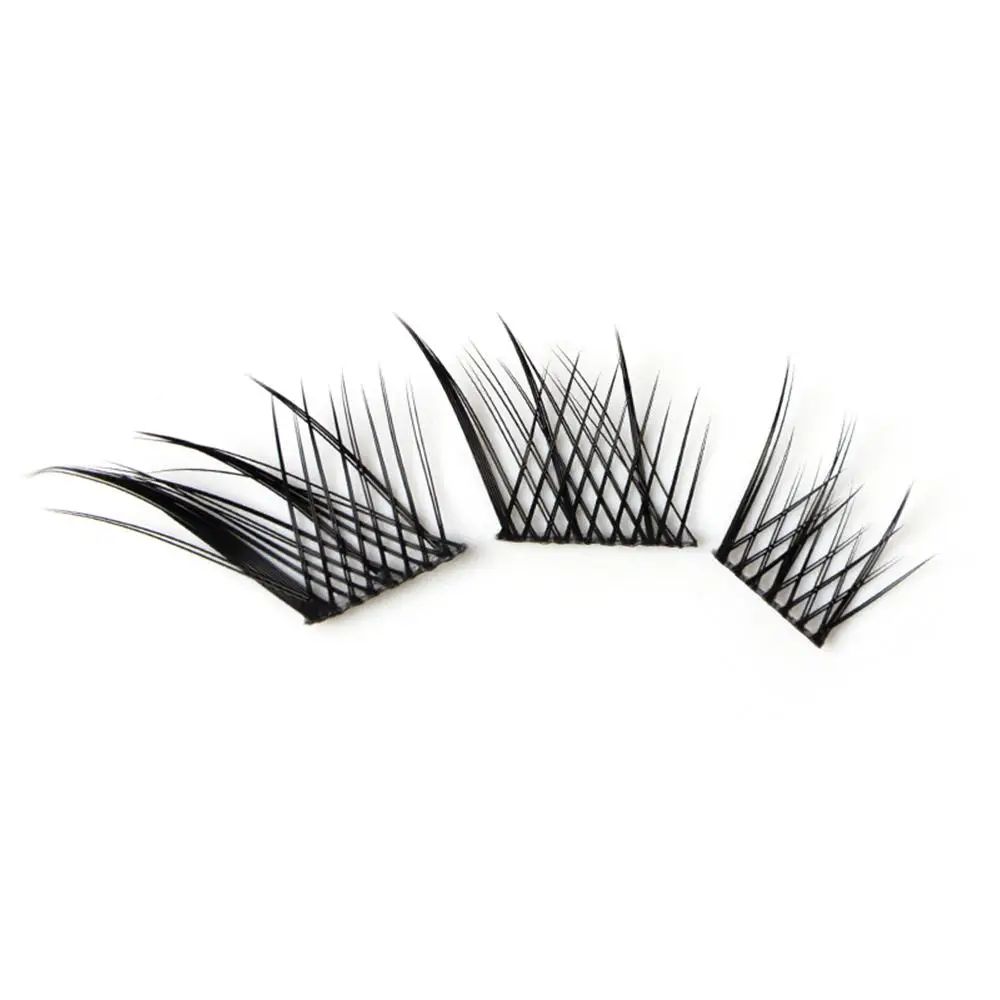 3d olho de gato natural cílios clusters fino c onda fino raposa olho lash extensão mangá diy extensões de chicote para extensões de cílios