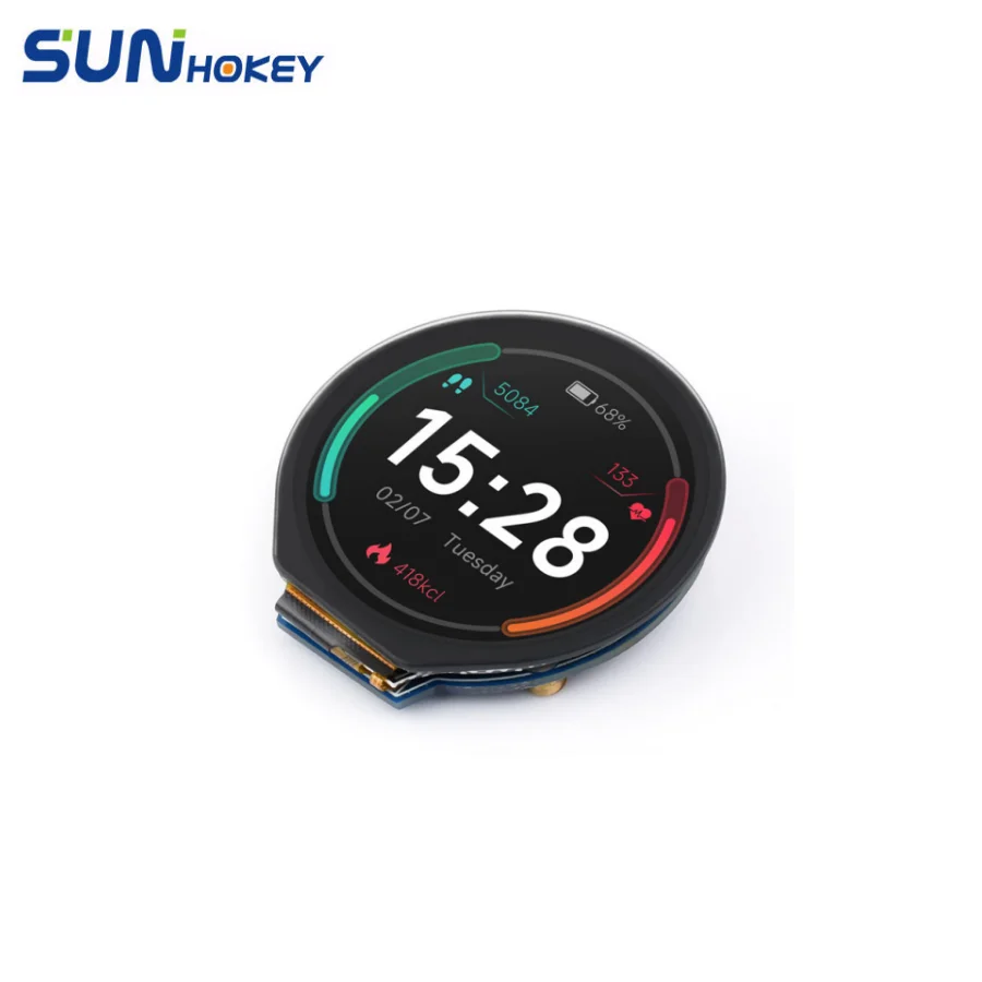 1.28 Inch IPS Touch Screen MCU Compatible For Ardu STM32 Raspberry Pi Pico 65K Round LCD SPI I2C Interface Free Demo Tutorial