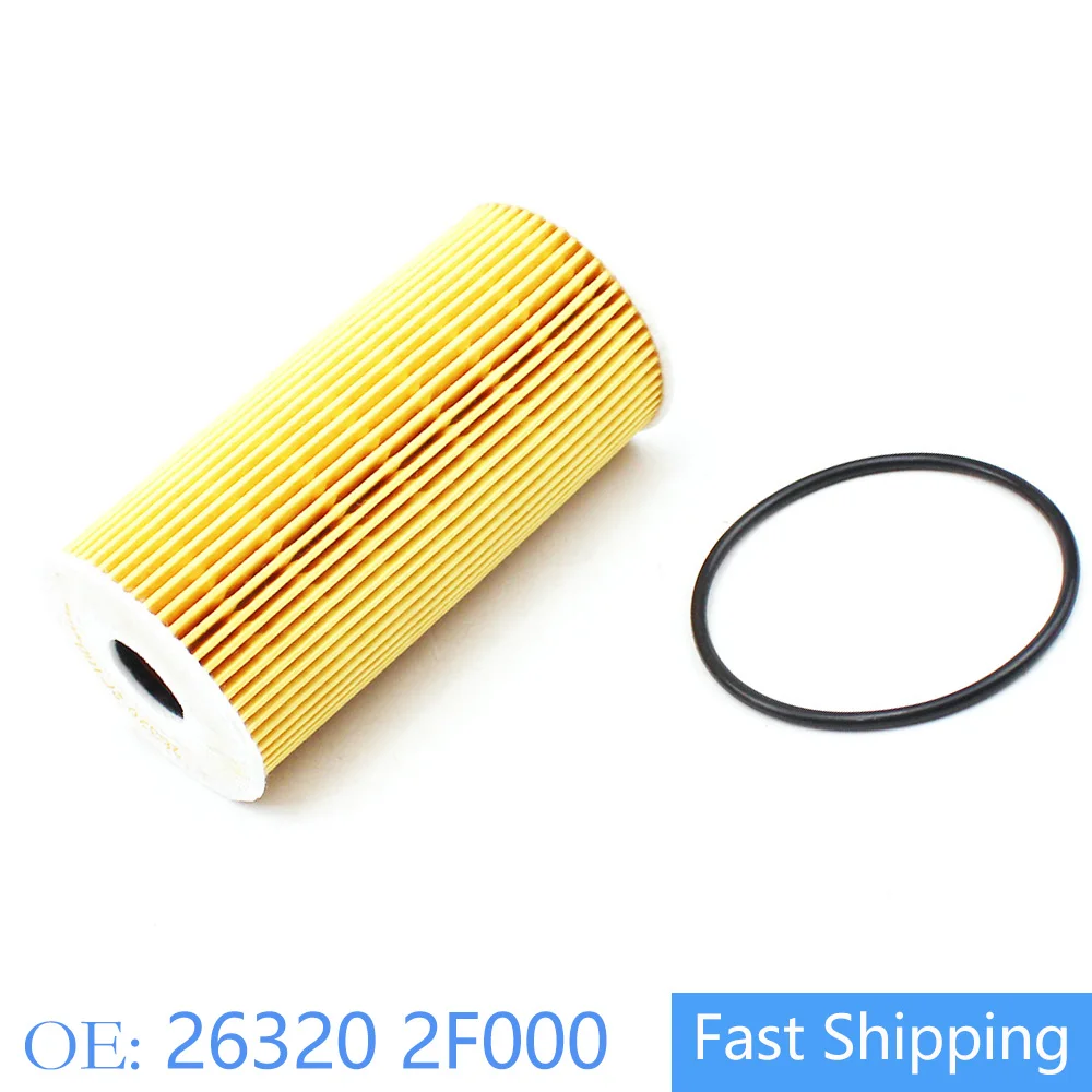 

2PCS Engine Oil Filter fits HYUNDAI ix35 2.0D 10 to 15 Santa Fe CM DM 2.2L 4cy D4HB Diesel 10~17 D4HA B&B 263202F000 263202F010