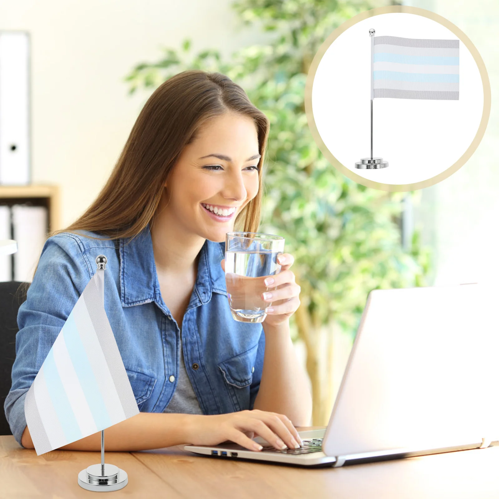 Rainbow Single Pole Table Runner Party Decoration Flags Support Stripe Desk Portable Banner Pride