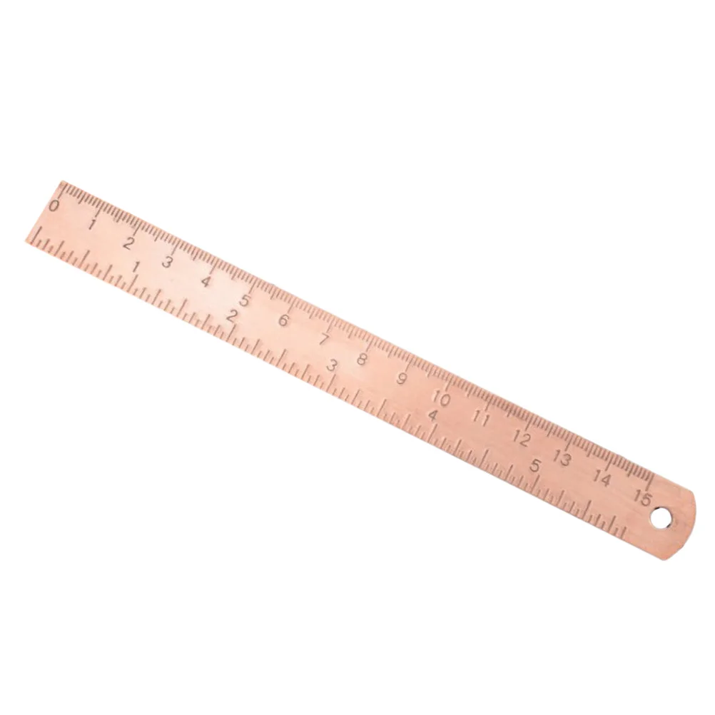 Professional Drafting Tool 1mm Thick Purple Copper Ruler Geometry Measuring Straight Board Math Tools Students Drawing Aids