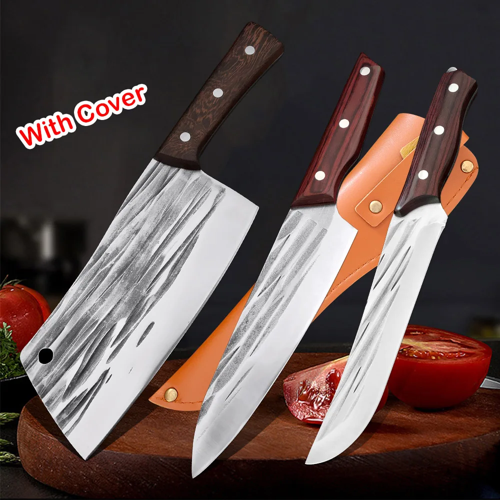 

Forged Kitchen Chef Knife 5Cr15Mov Stainless Steel Meat Slicing Vegetables Cutter Chopping Butcher Cleaver Knife