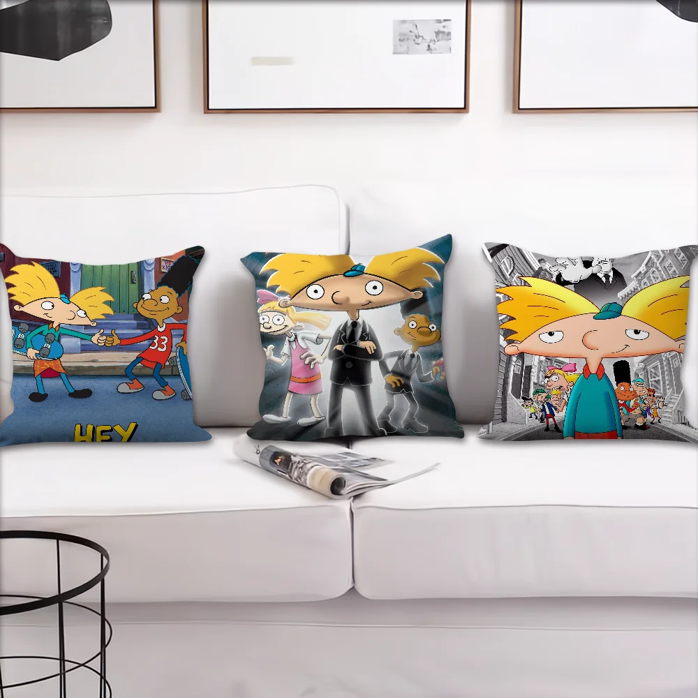 Cartoon H-Hey Cute A-Arnolds cushion cover Accessories Square Cushion Room Bedroom Headboard Sofa Living Backrest Car Nap Time