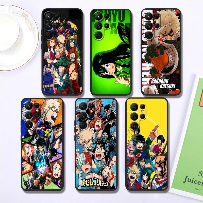 M-My Hero A-Academia Anime For Samsung Galaxy S24 S23 S22 S21 S20 FE S10 S10E Plus Ultra Pro Lite 5G Black TPU Phone Case