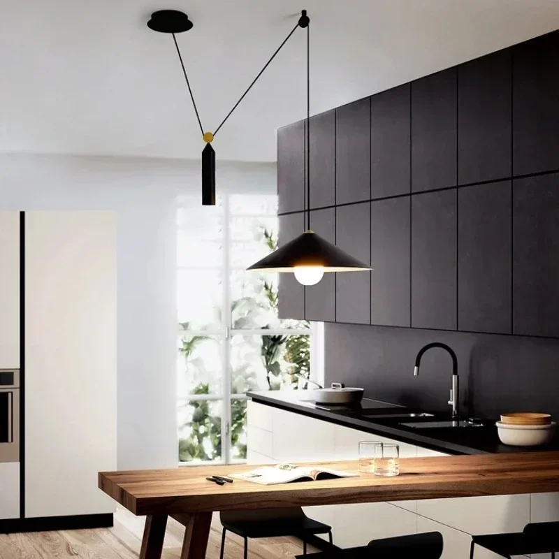 Nordic Led Pendant Light Creative Lifting Designer Chandelier for Dining Room Living Room Study Room Home Decor Lighting Fixture