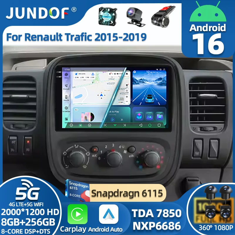 

Android For Opel Vivaro B 2014 - 2018 Renault Trafic 2014 - 2021 GPS Navigation Carplay Touch Screen Autoradio 8 Core DSP
