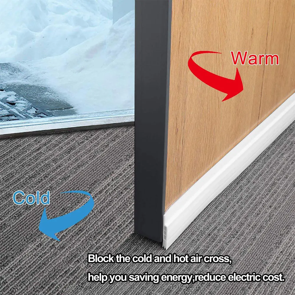 Under Door Draft Stopper Stripping With Strong Adhesive For Bottom Of Doors Seal Dust-Proof Winter-Proof Block Light And Noise