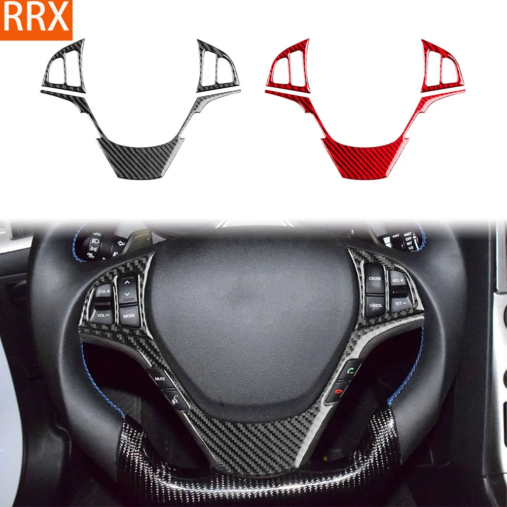 For Hyundai Genesis Coupe 2013-2016 Real Carbon Fiber Sticker Steering Wheel Pushbutton Panel Car Accessories inside decorative