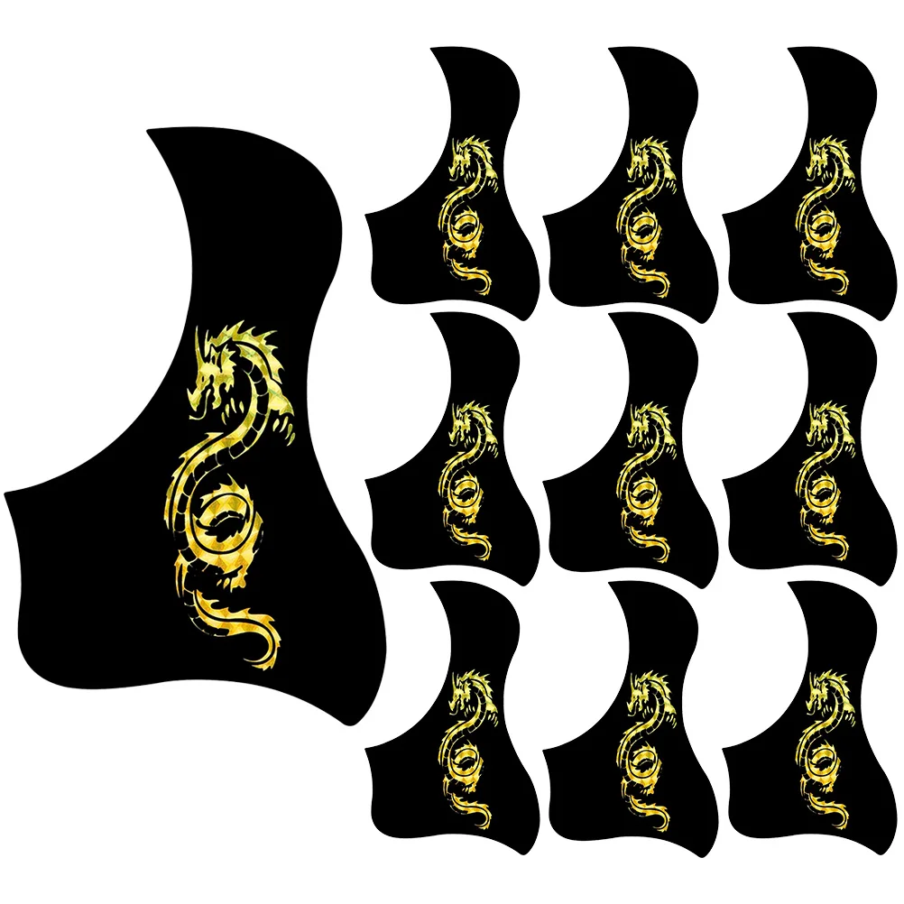

10pcs Guitar Pickguard Bird Shape Dragon Pattern Sticker for 40/41 Inch Acoustic Classical Folk Guitars Scratch Protector Guard