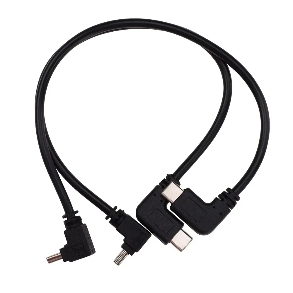 100pcs 90 Degree Angle Mini USB 5Pin Male to Type-C Male Cable Converter OTG Adapter Data Cord Cables