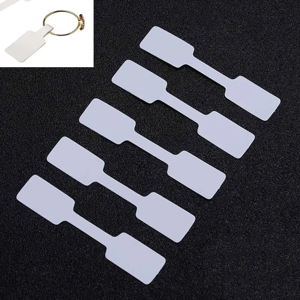 100pcs Practical Blank Jewelry Sticky Necklace Ring Hang Size Price Label Tags Ring Sticker Display Tags Stickers