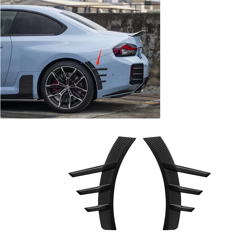 M Performance Style Dry Carbon fiber Rear Bumper Wheel Eyebrow 2 PCS For BMWs M2 G87 2-Door 2023+    