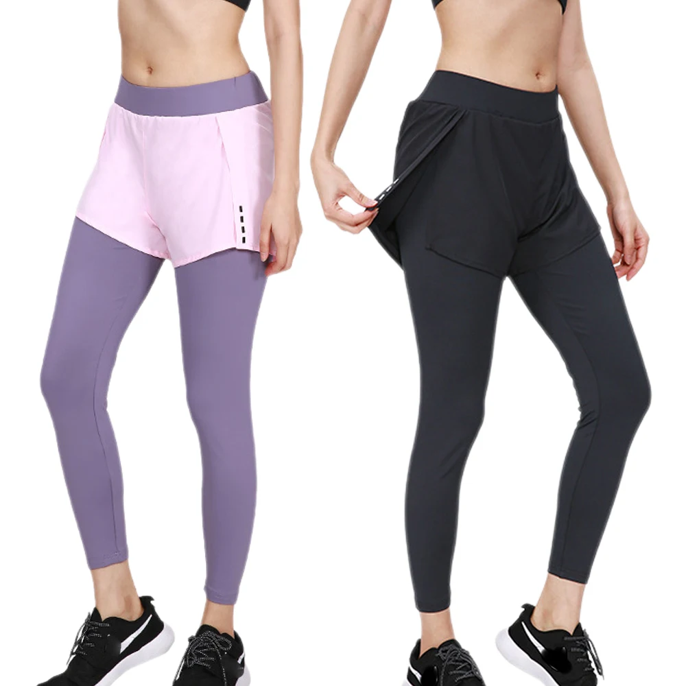 

Women Sport Pants 2in1 Dry Fit Running Sweatpants Gym Training Exercise Tights Double Layer Shorts Leggings Yoga Dance Trousers