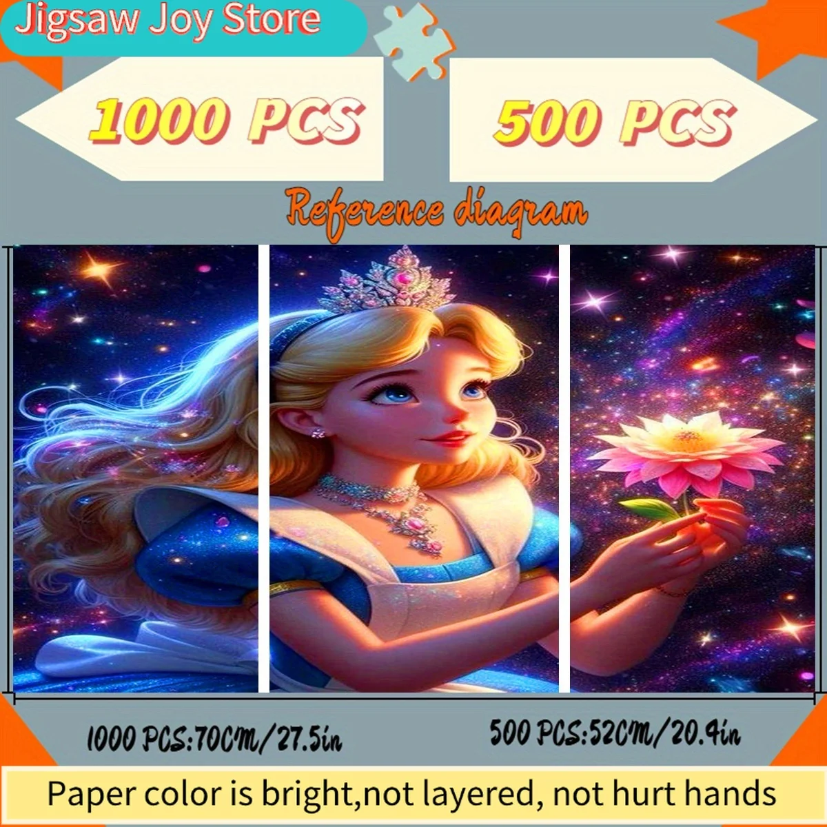 Disney/Disney Papierpuzzle, DIY Sternenhimmel-Prinzessin, verträumte Blumen, Märchen – wunderschöne und elegante Puzzles für das Schlafzimmer