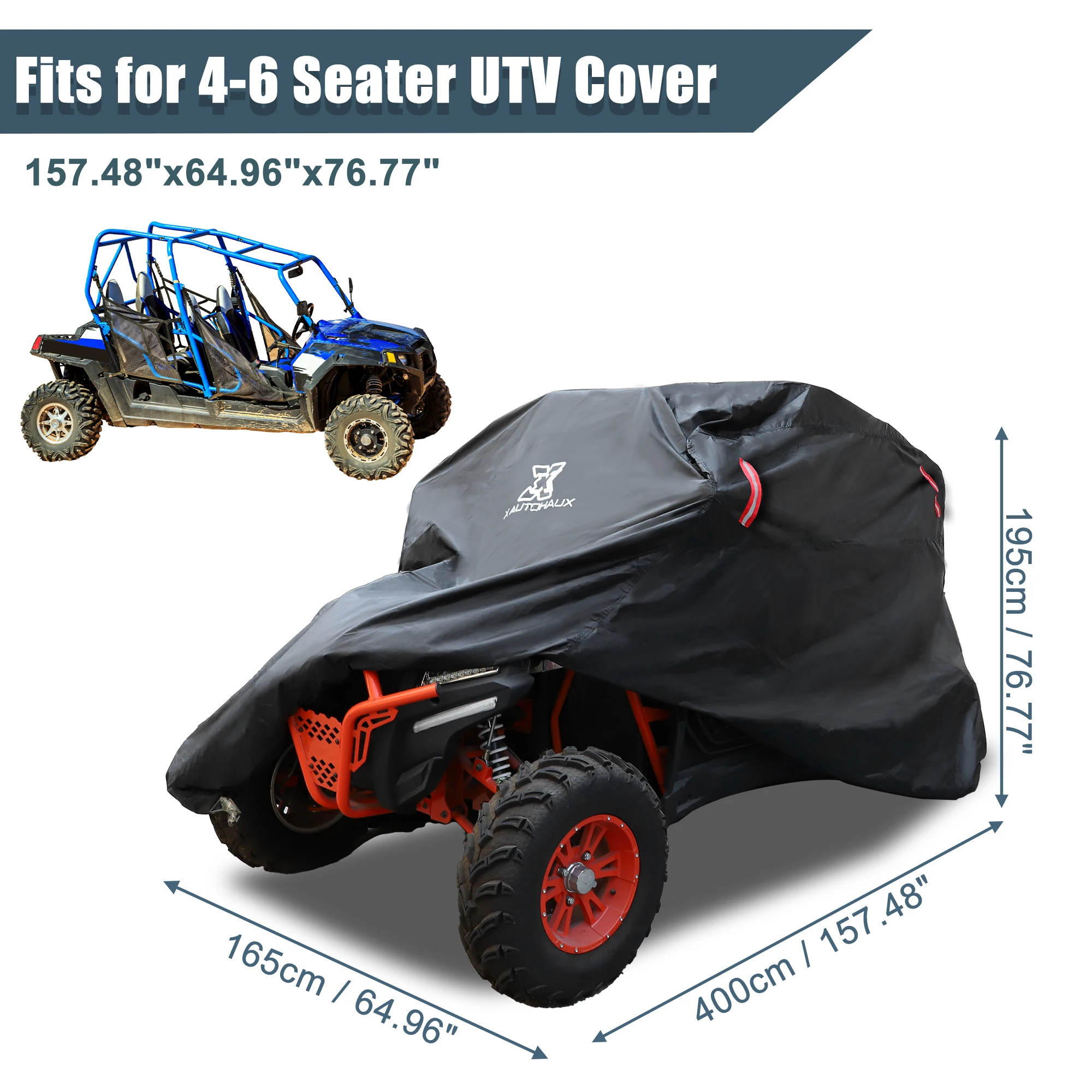 

Uxcell UTV Cover Waterproof 210D All Weather Protection Full Covers for Polaris for Ranger RZR for Yamaha for Kawasaki Black