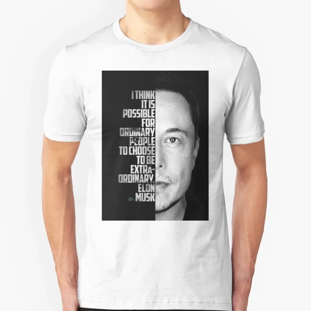 Man Woman Elon Musk Quotes Tesla Space X Billionaire Millionaire Rich Cool Black and White Elon Musk Inspirational Quote T Shirt